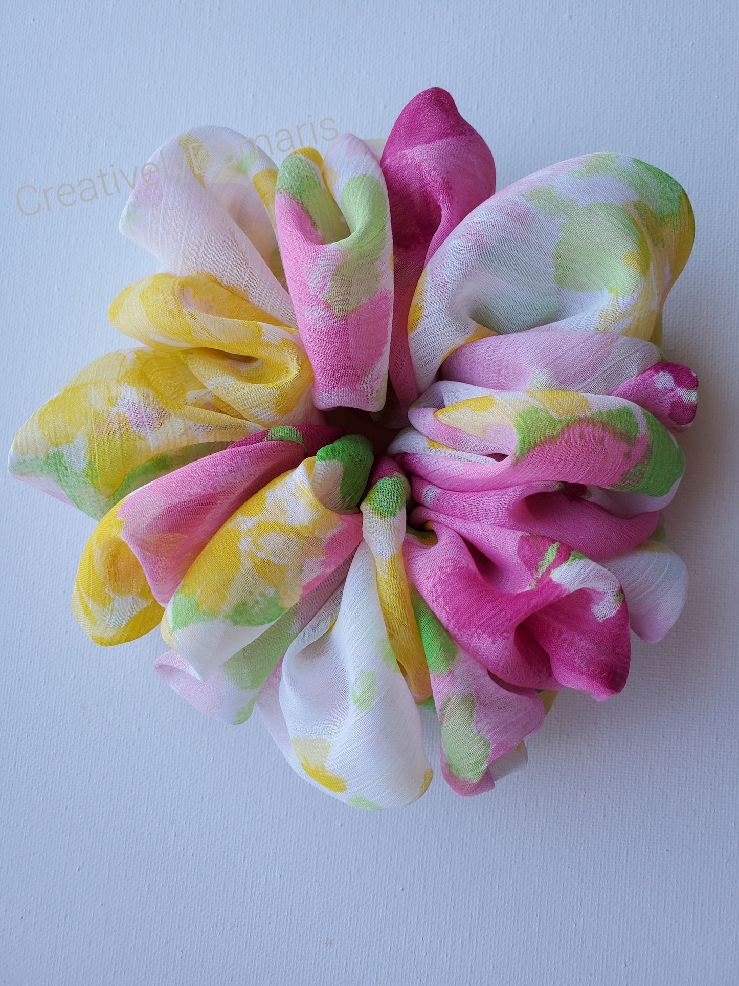 Summer Time Floral Chiffon XL Scrunchie