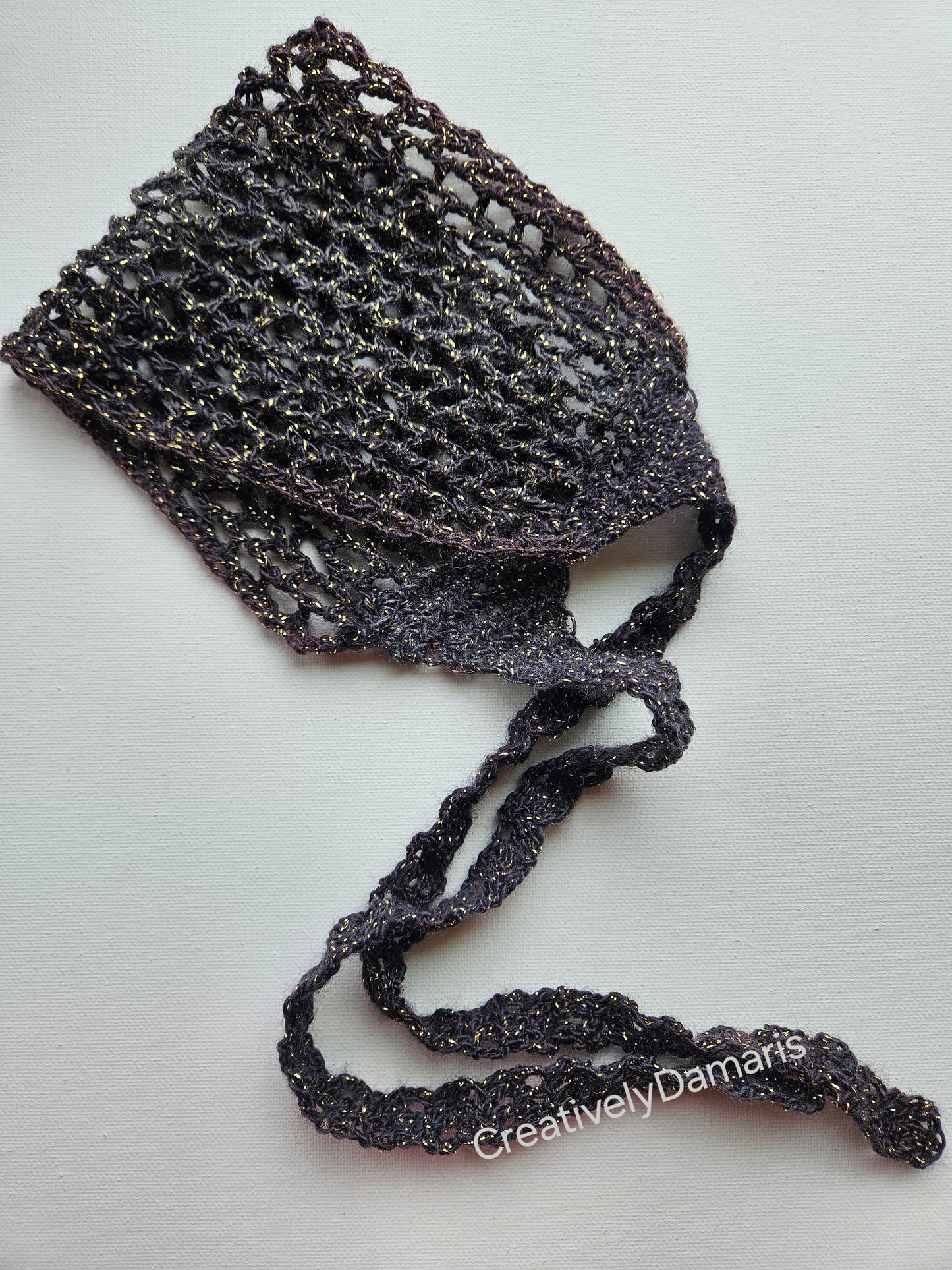 Glittery Brown Crochet Headband