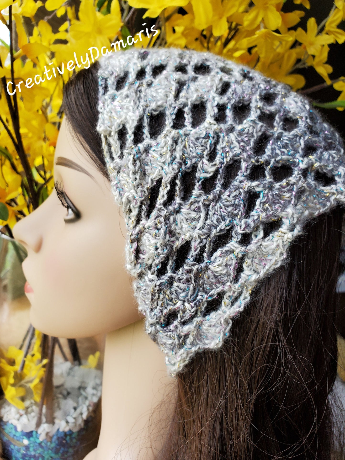 Glittery Shells Crochet Hair Headband