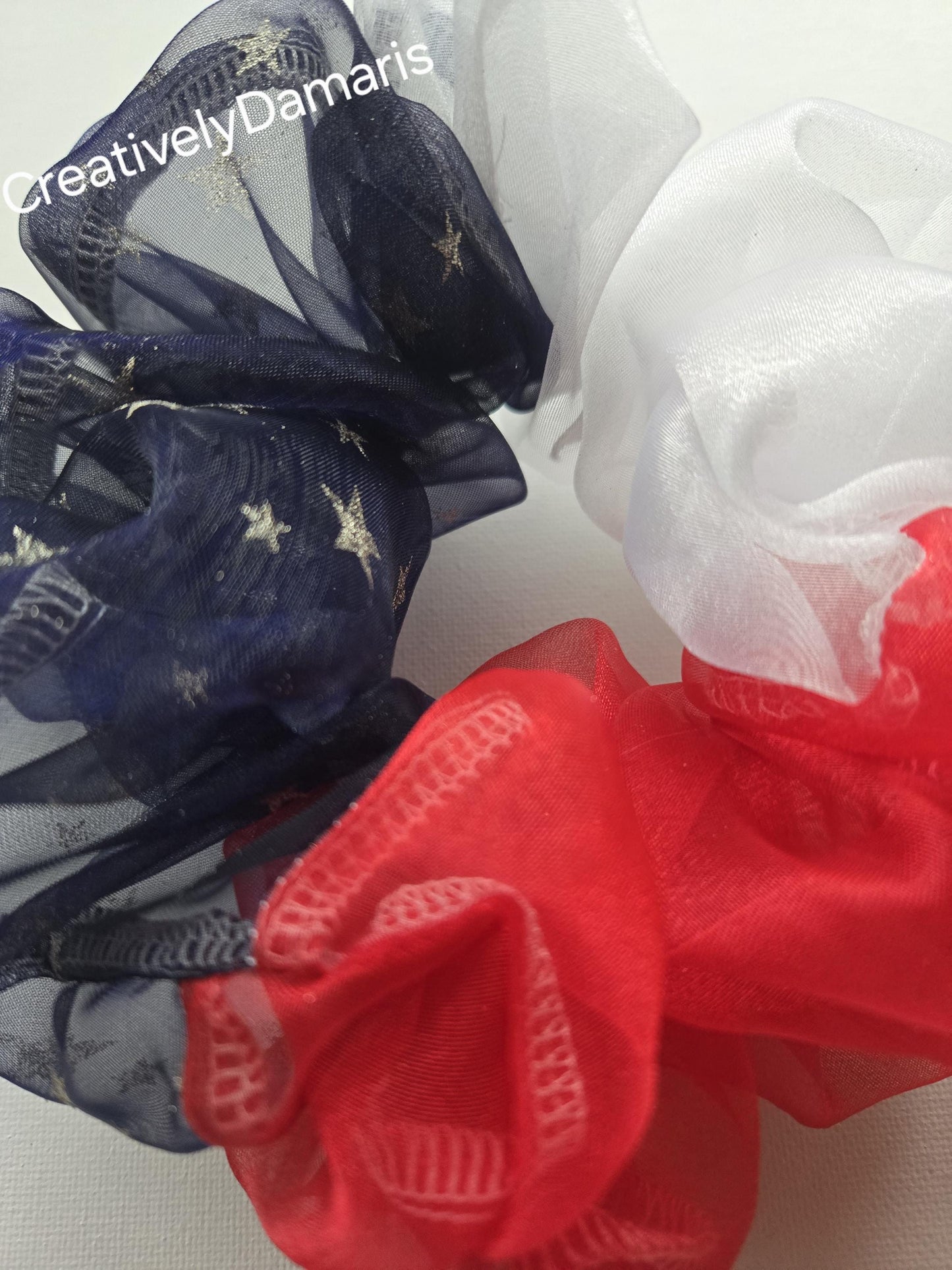July 4th XL Organza Scrunchie