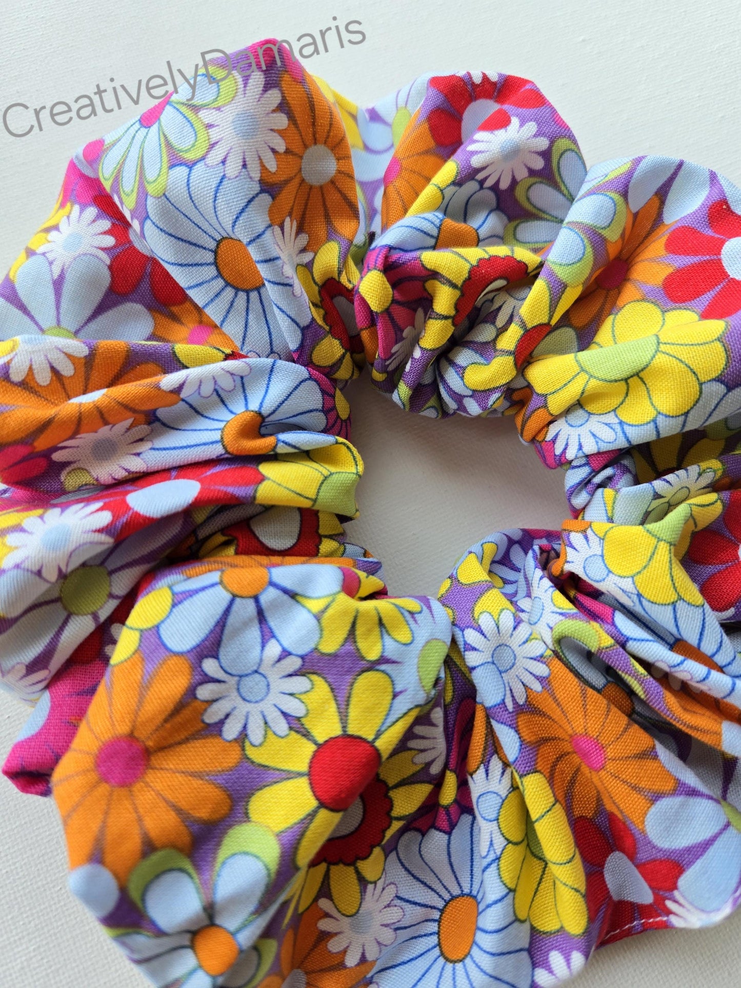 Summer Flowers XL Cotton Scrunchie