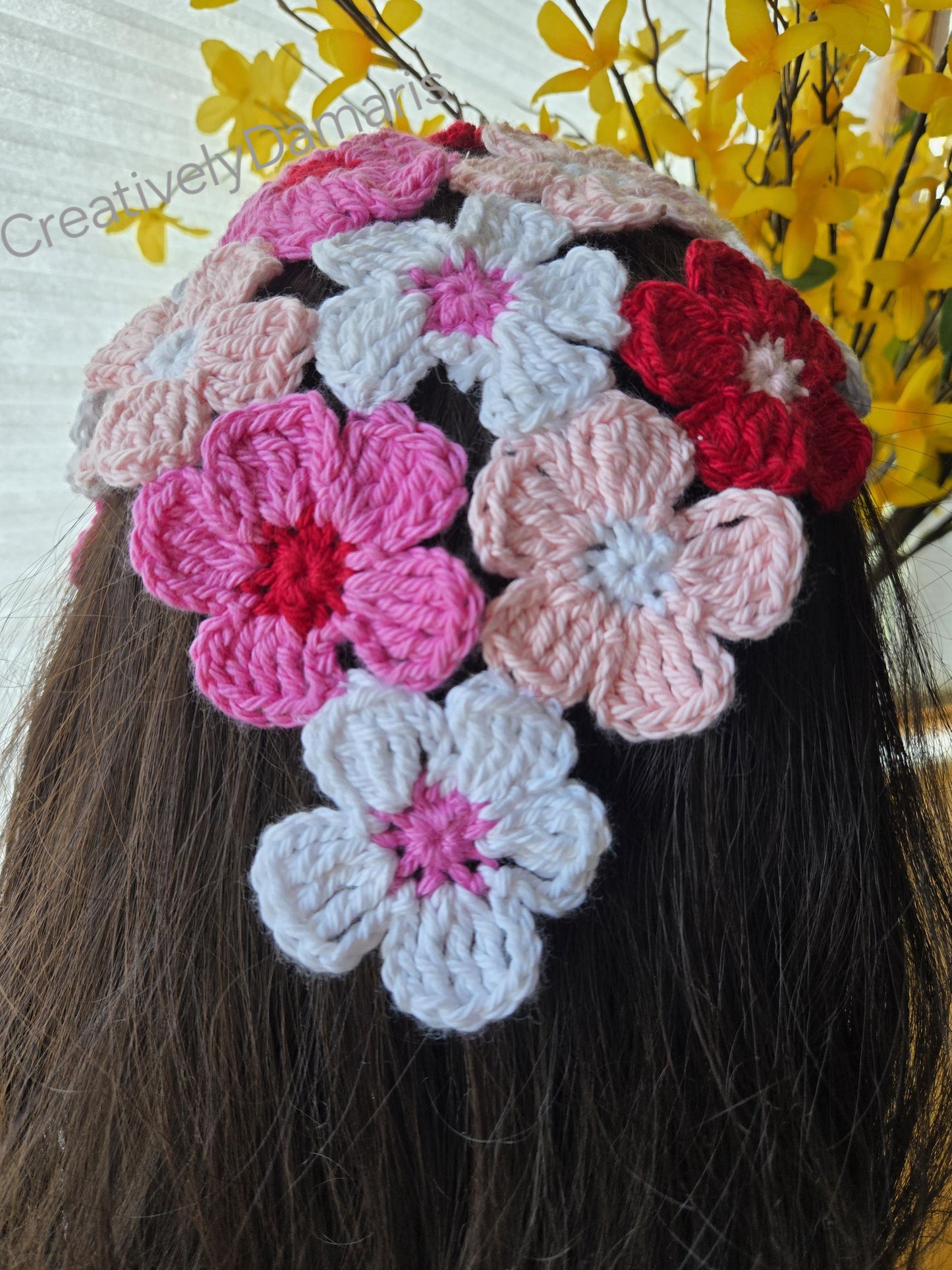 Pink Floral Hair Headband