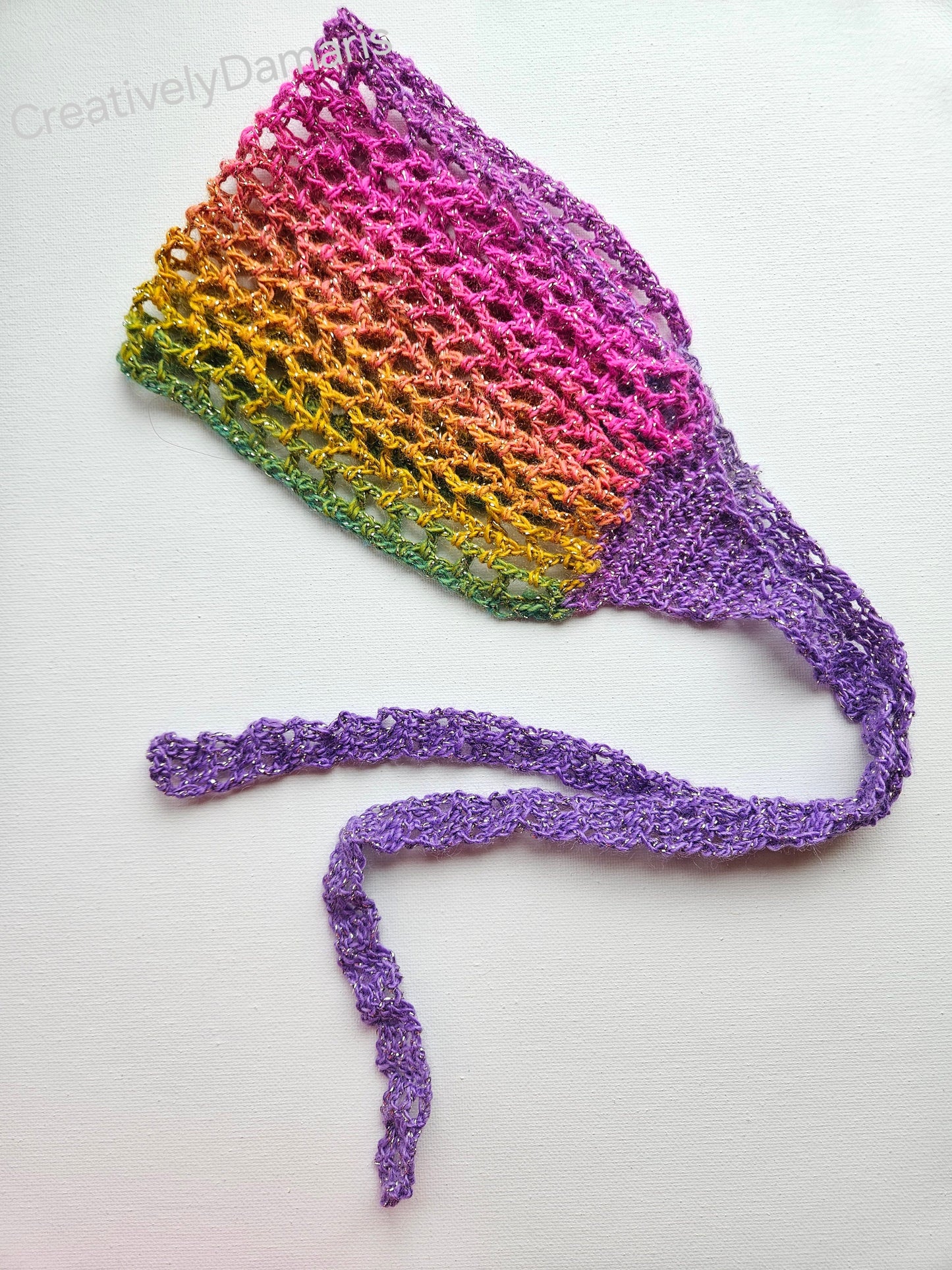 Glittery Multi-color Crochet Boho Crochet Headband