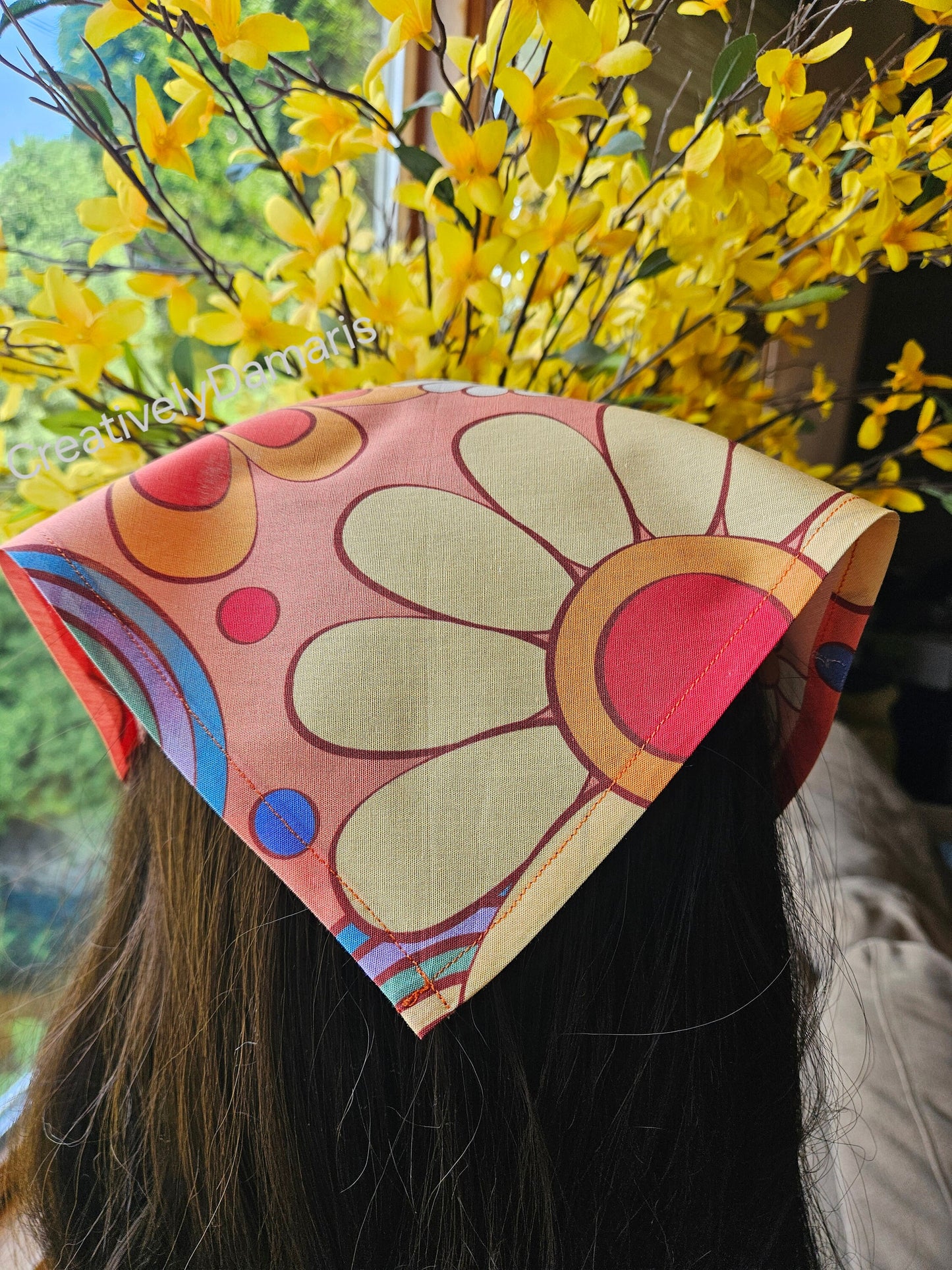 Retro Boho Floral Printed Head Bandana