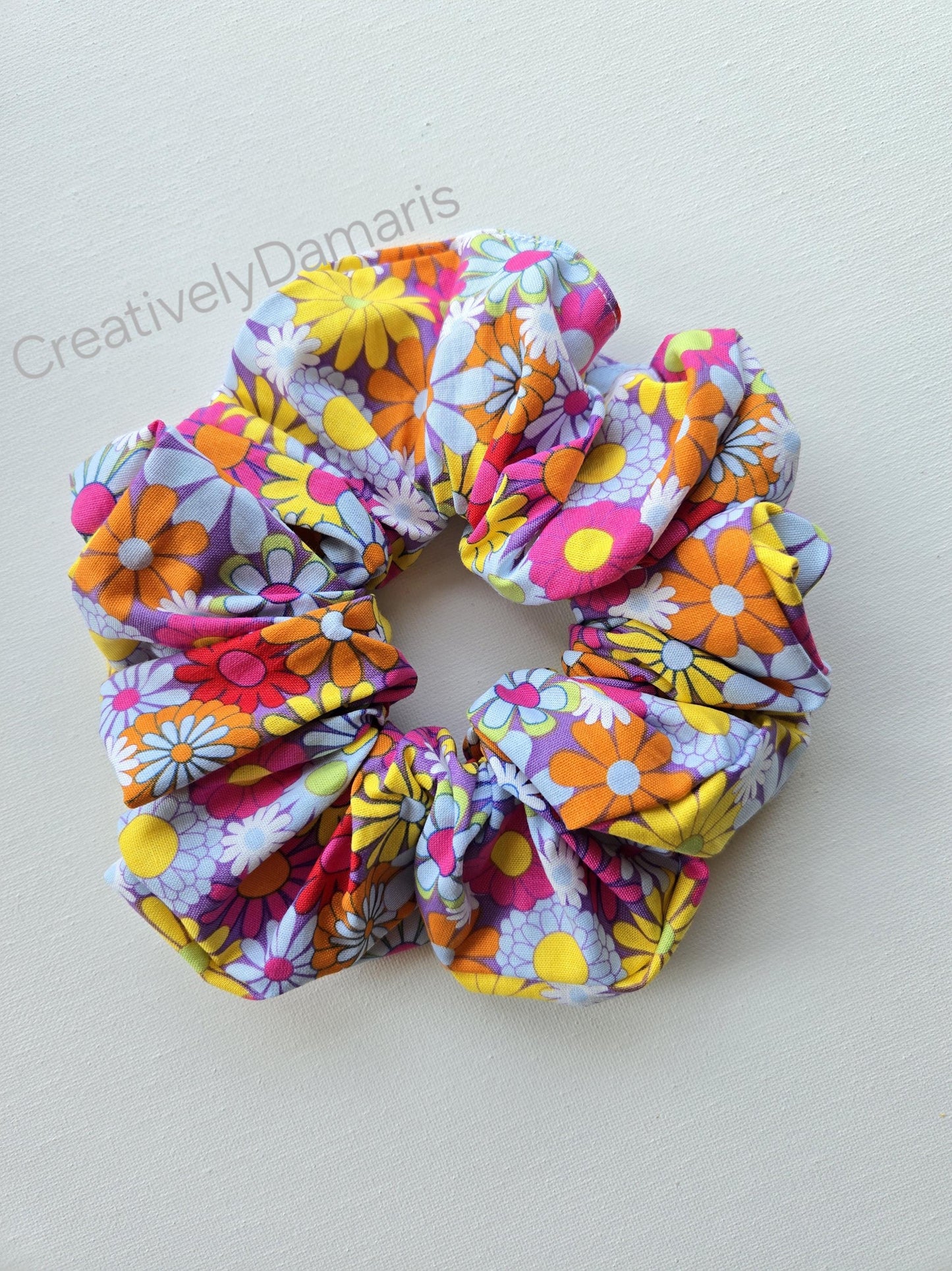 Summer Flowers XL Cotton Scrunchie