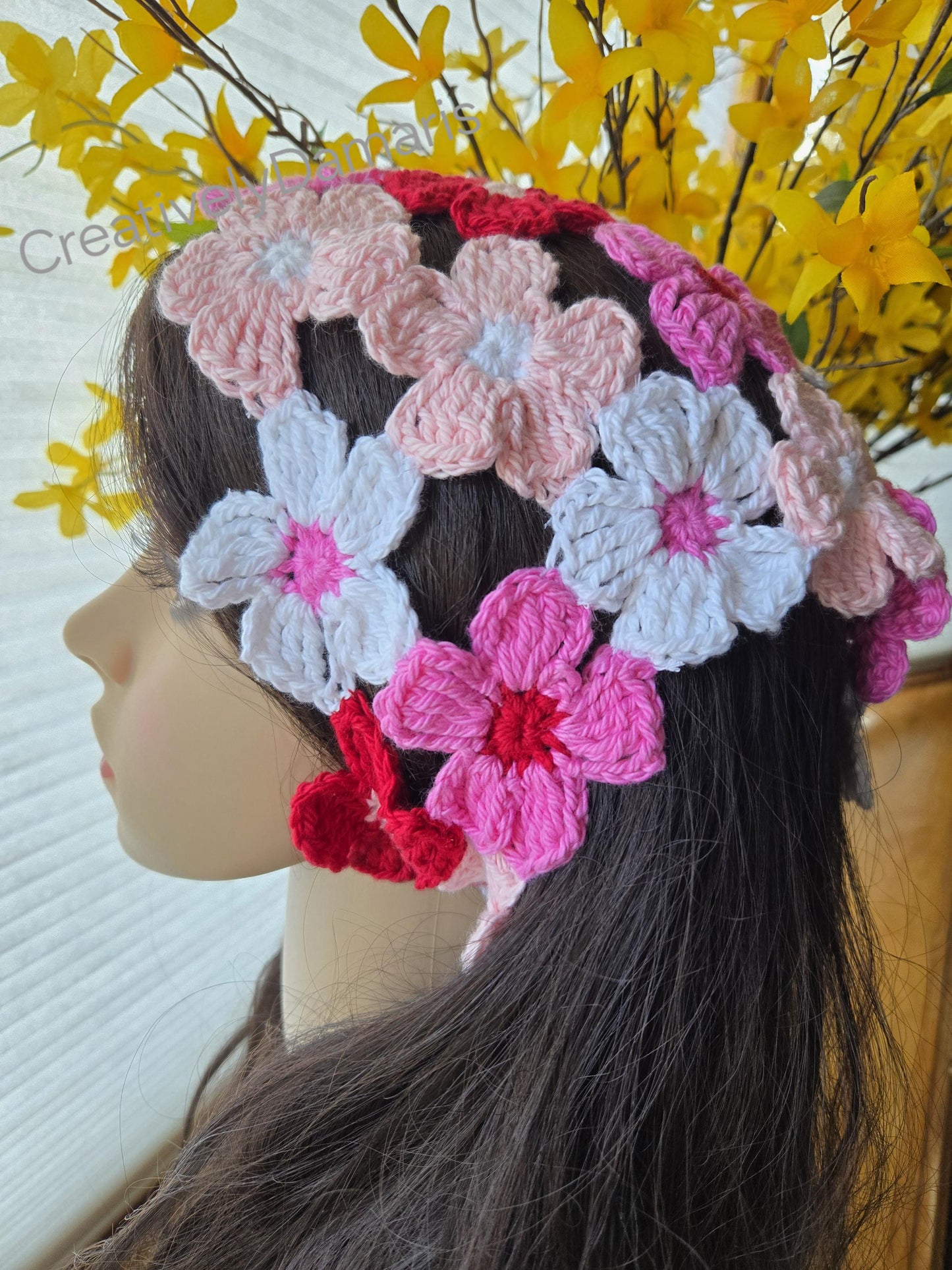 Pink Floral Hair Headband