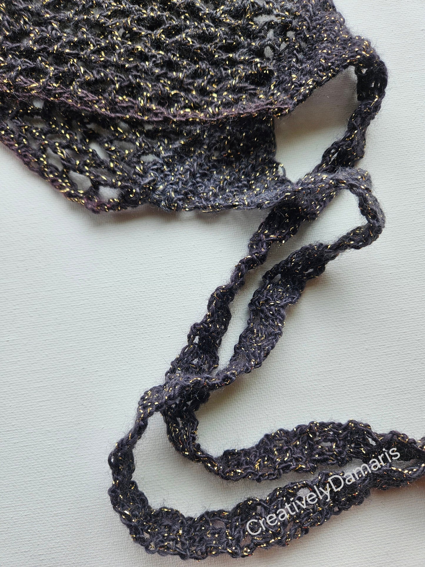 Glittery Brown Crochet Headband