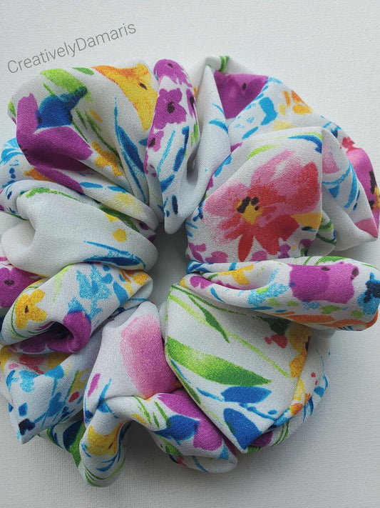 Spring Time Floral Print XL Scrunchie