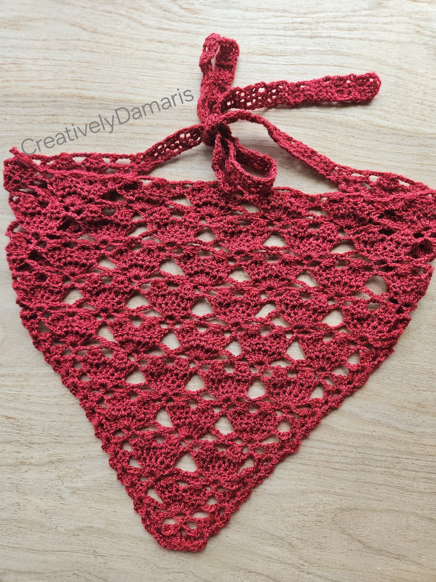 Crochet Heart Head Bandana