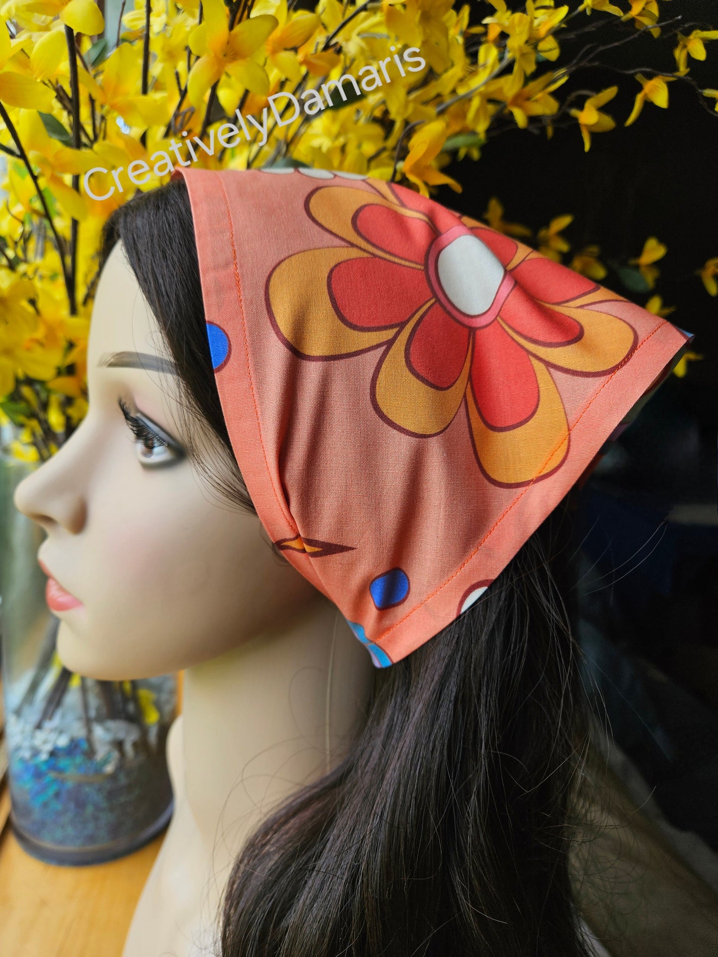 Retro Boho Floral Printed Head Bandana