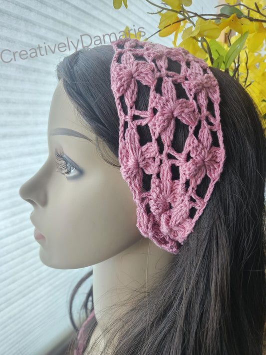 Jasmine Flower Crochet Headband