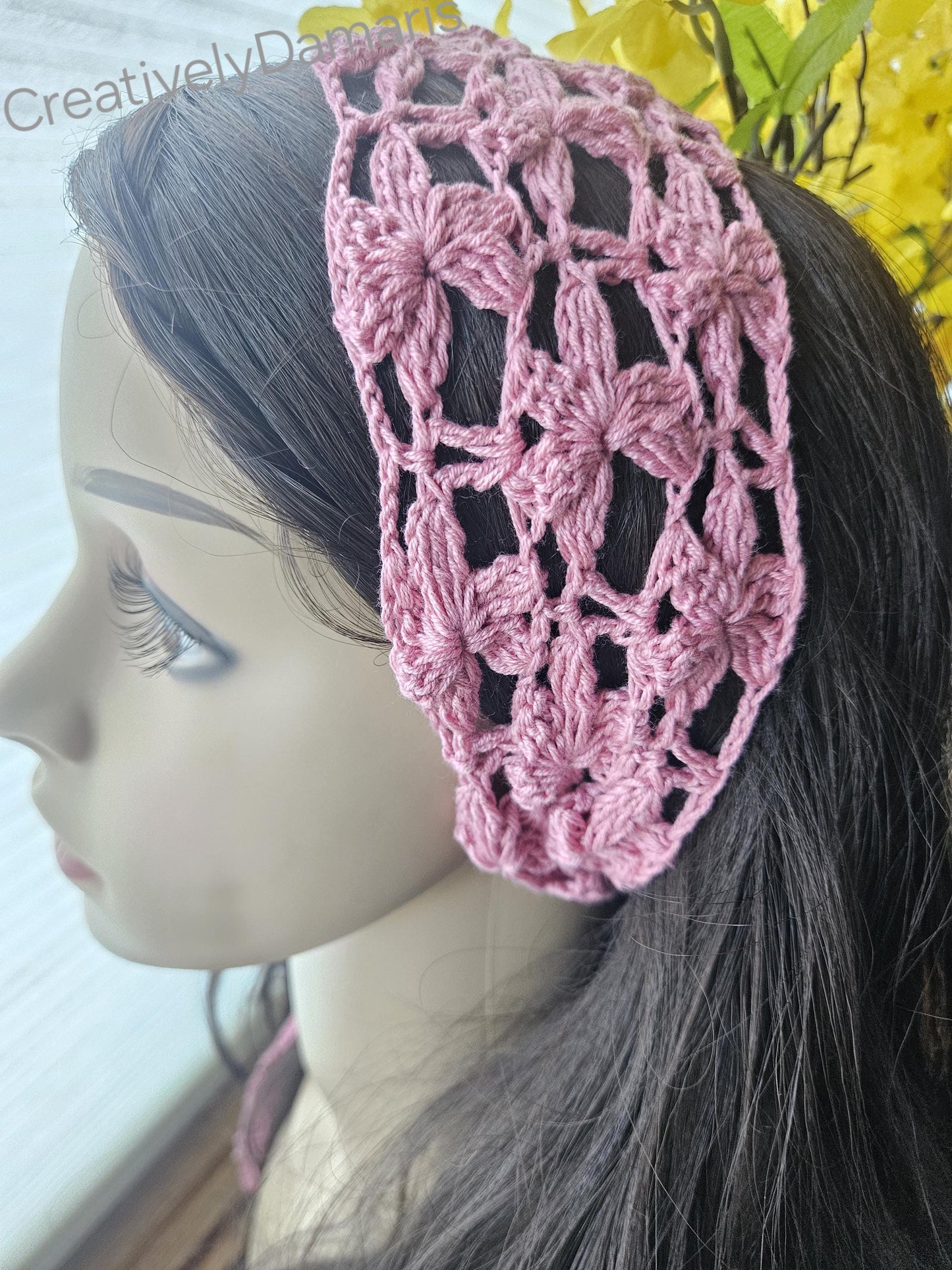 Jasmine Flower Crochet Headband