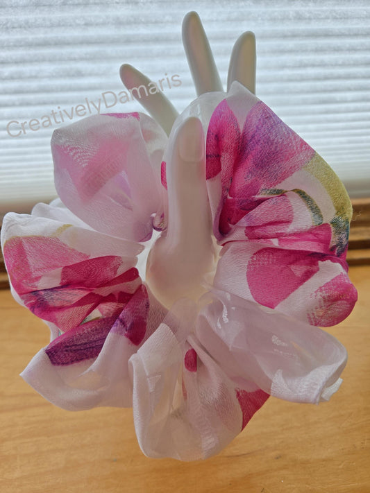Leafy Floral Voile XL Scrunchie