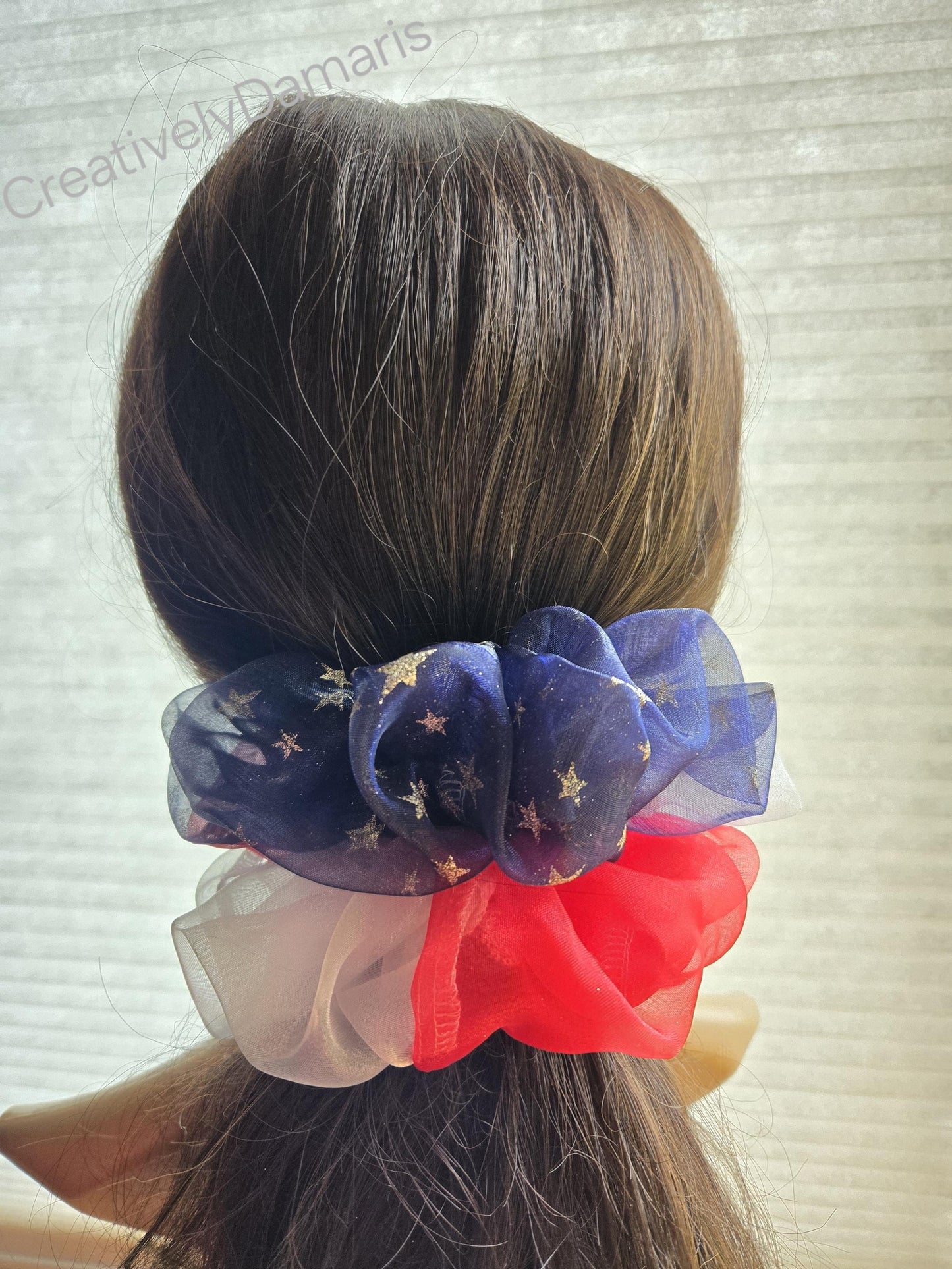 July 4th XL Organza Scrunchie