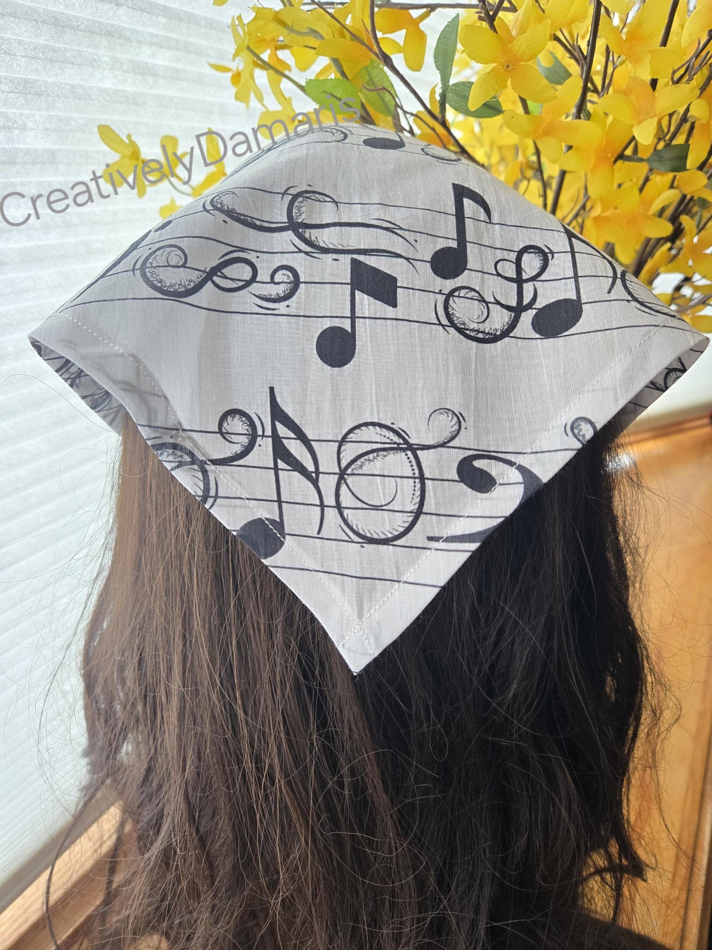 Music Notes Print Head Kerchief