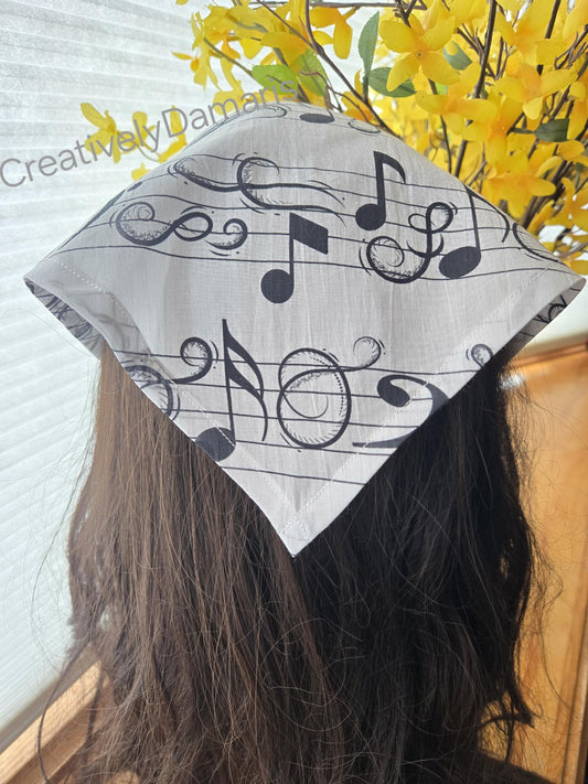 Music Notes Print Head Kerchief