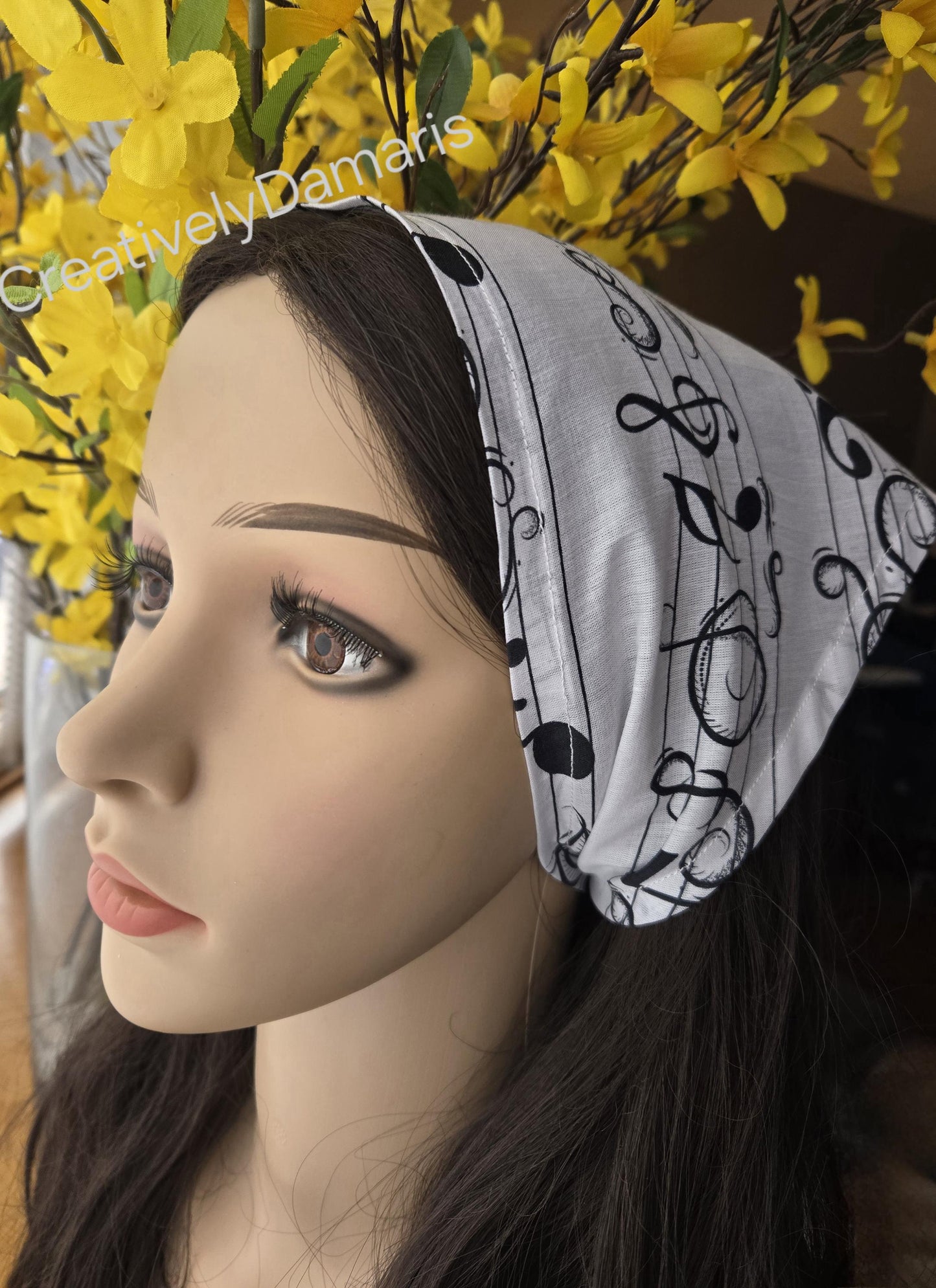 Music Notes Print Head Kerchief
