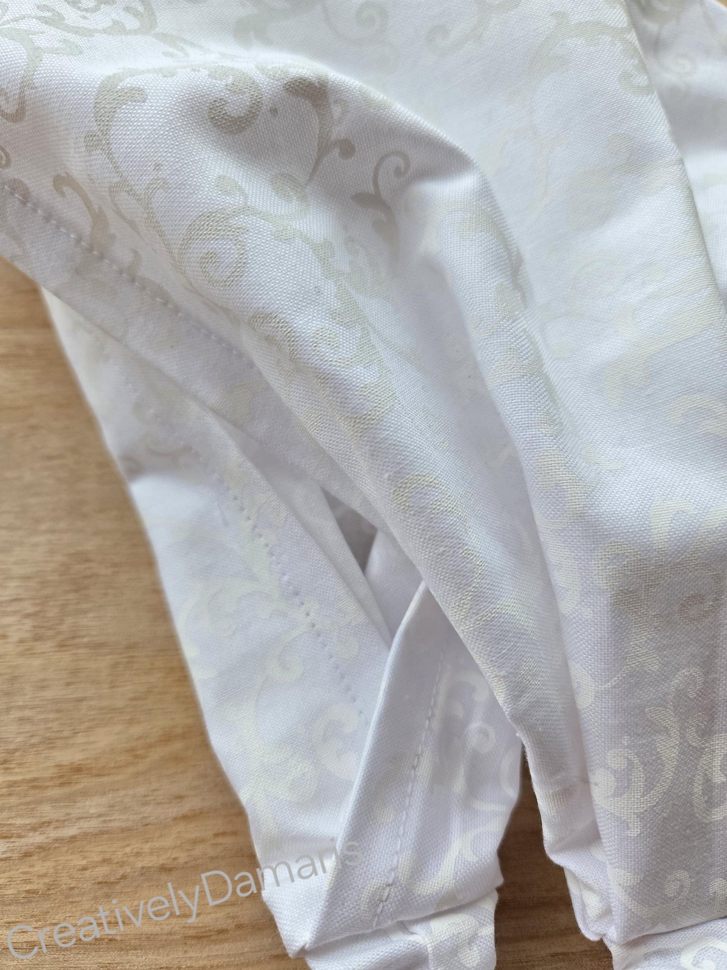 White Tone on Tone Wide Cotton Headband