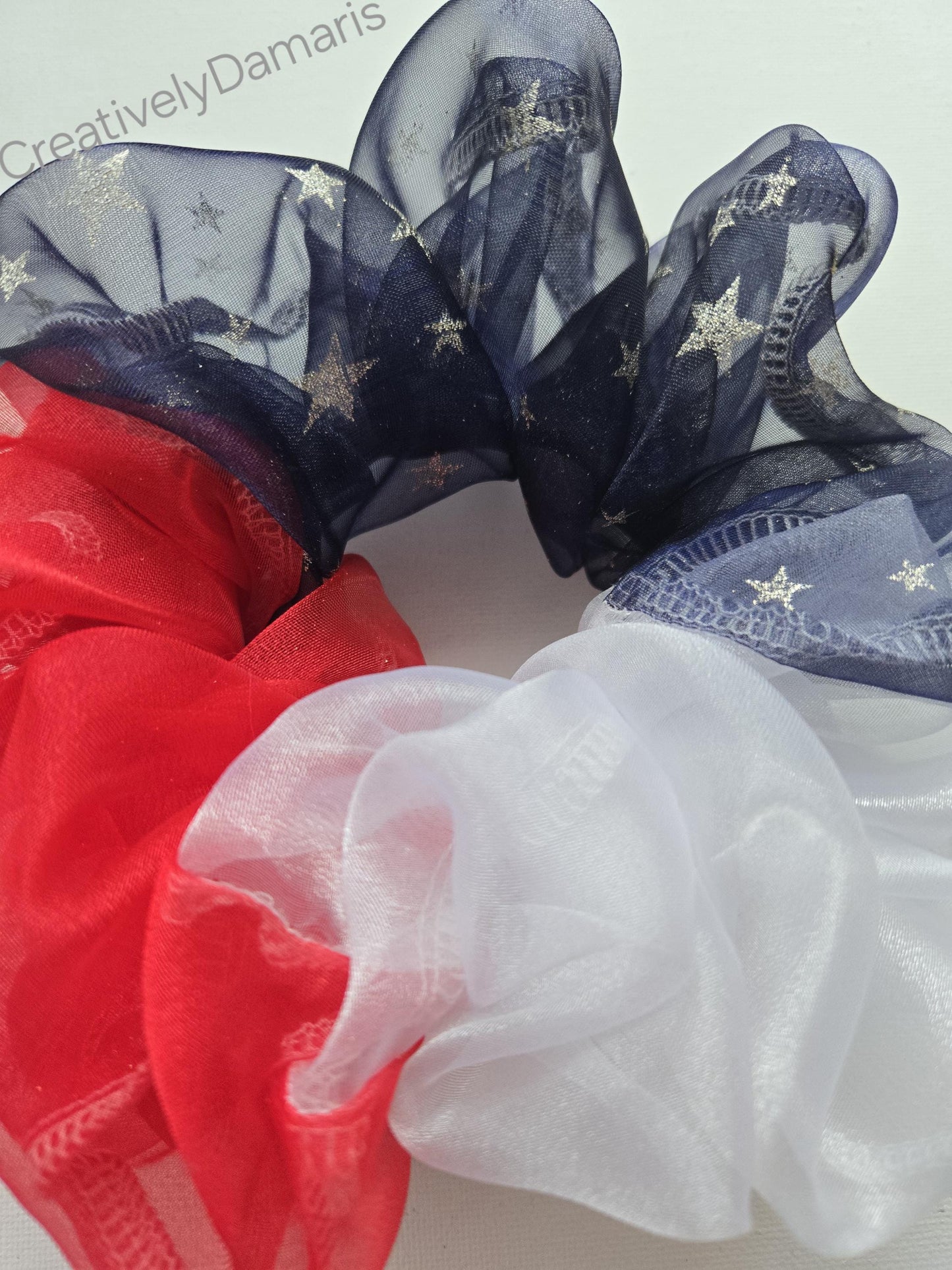 July 4th XL Organza Scrunchie