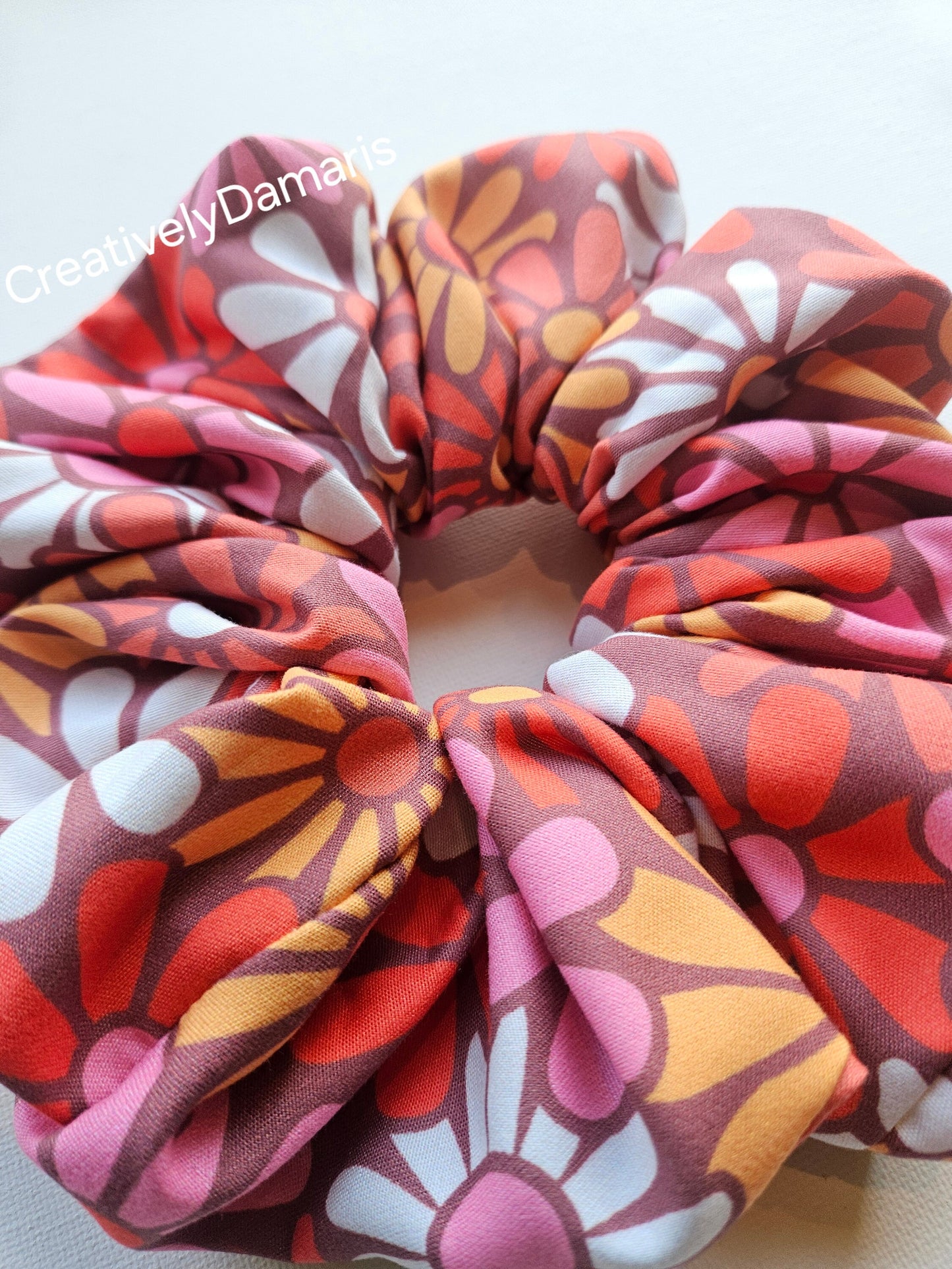 Vintage Style Floral Print XL Scrunchie