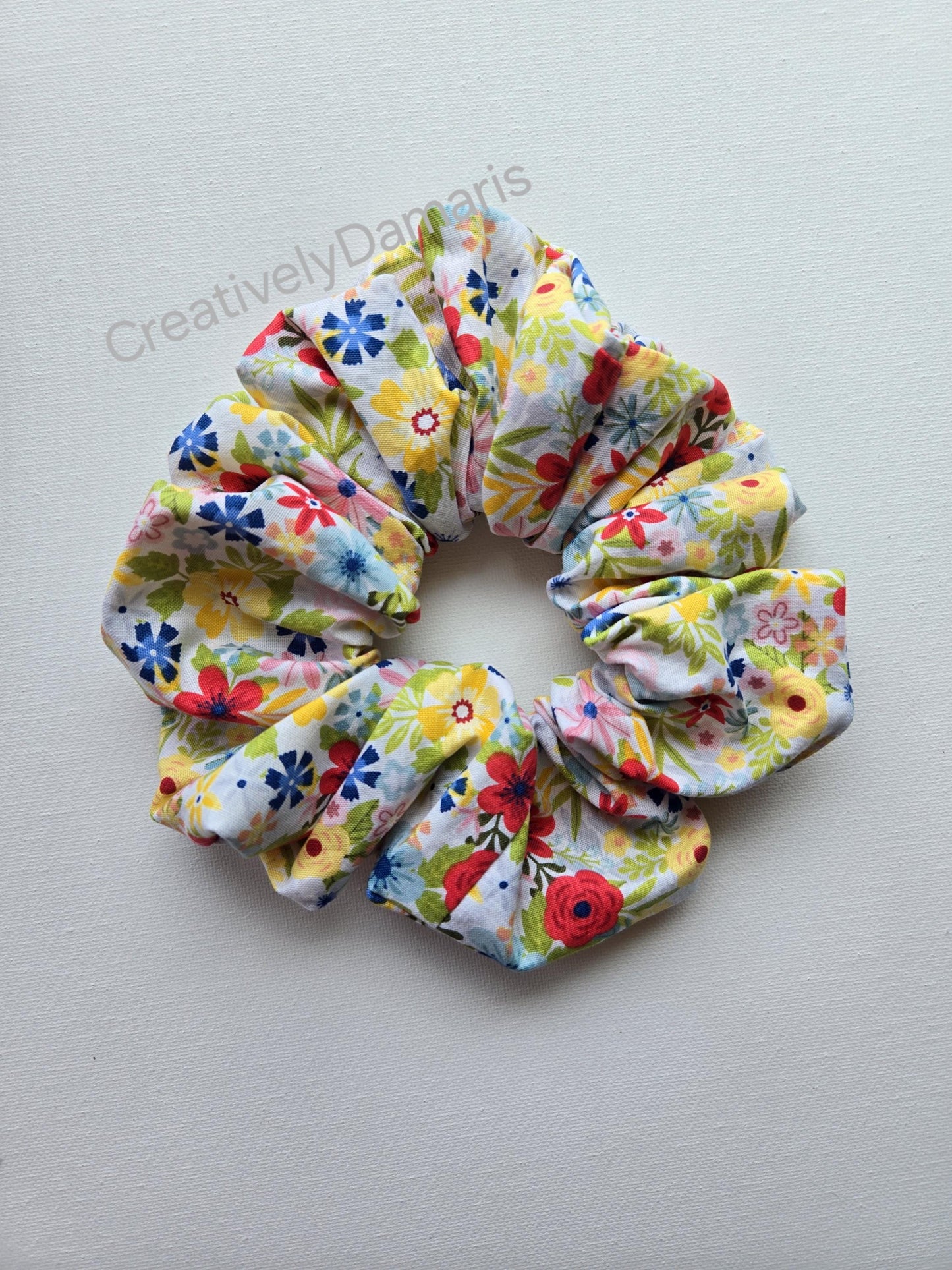 Summer Flowers XL Cotton Scrunchie