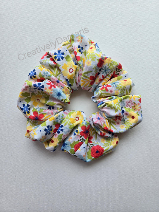 Summer Flowers XL Cotton Scrunchie