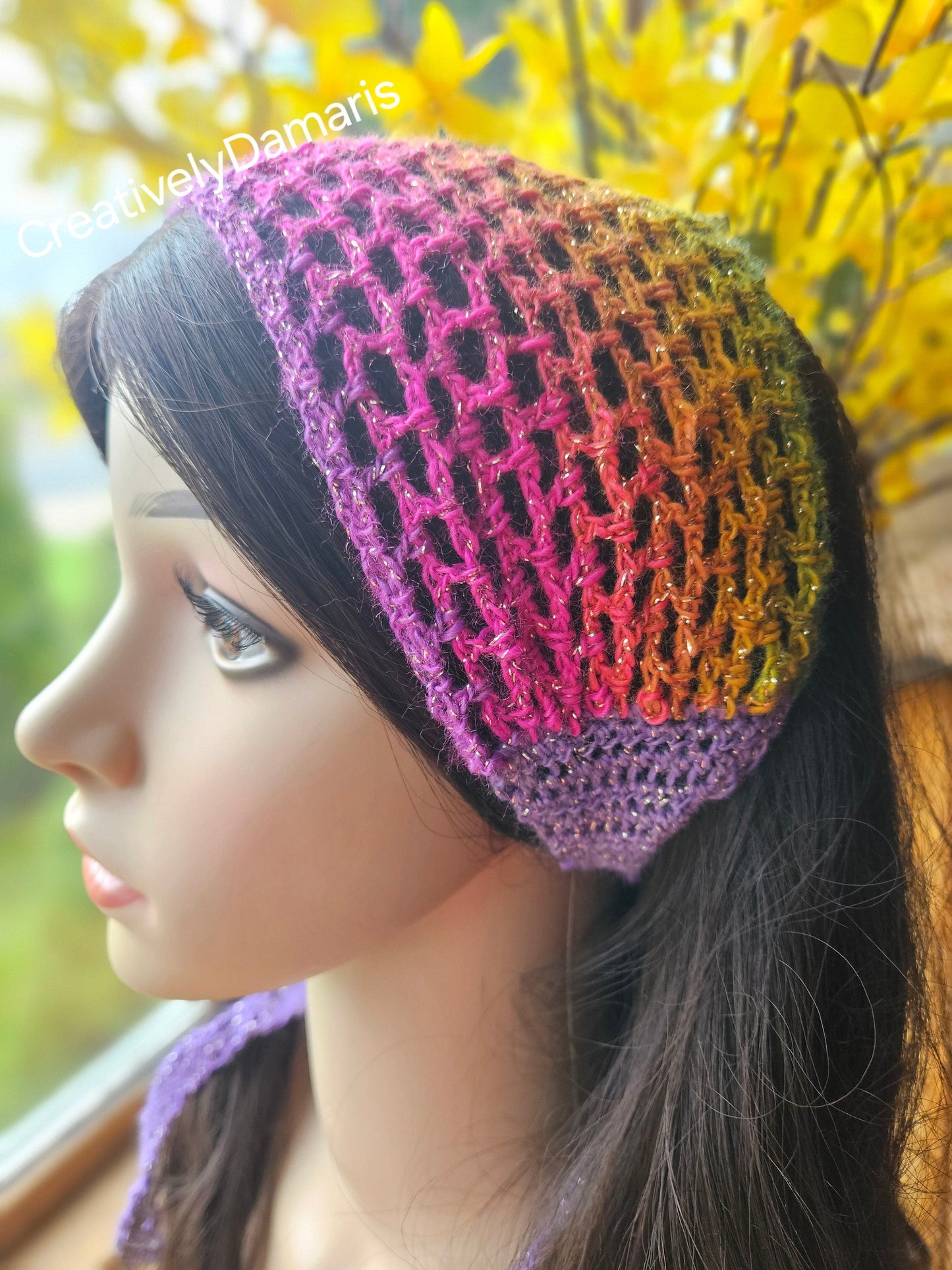 Glittery Multi-color Crochet Boho Crochet Headband