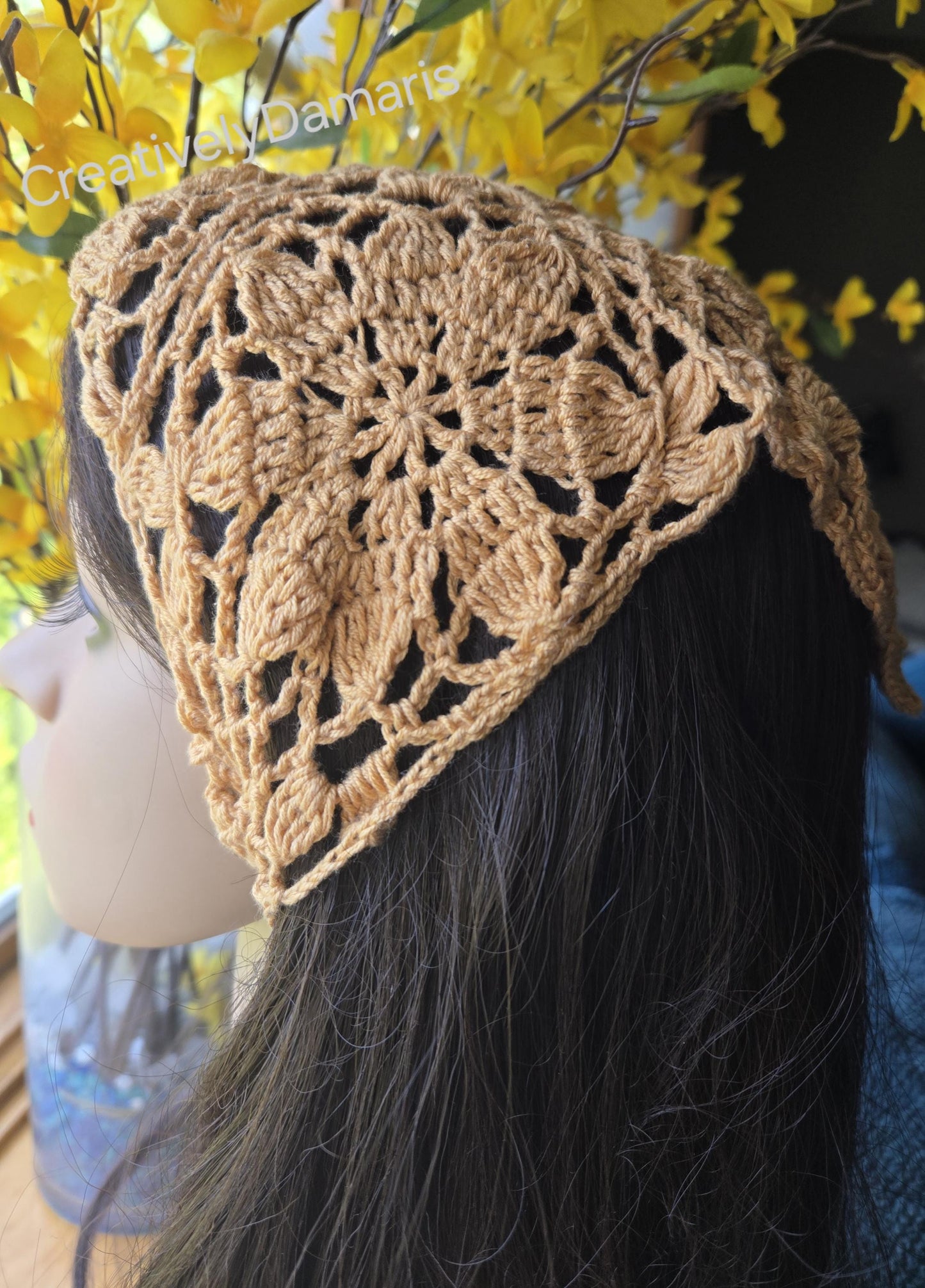 Lacy Floral Crochet Boho Headband