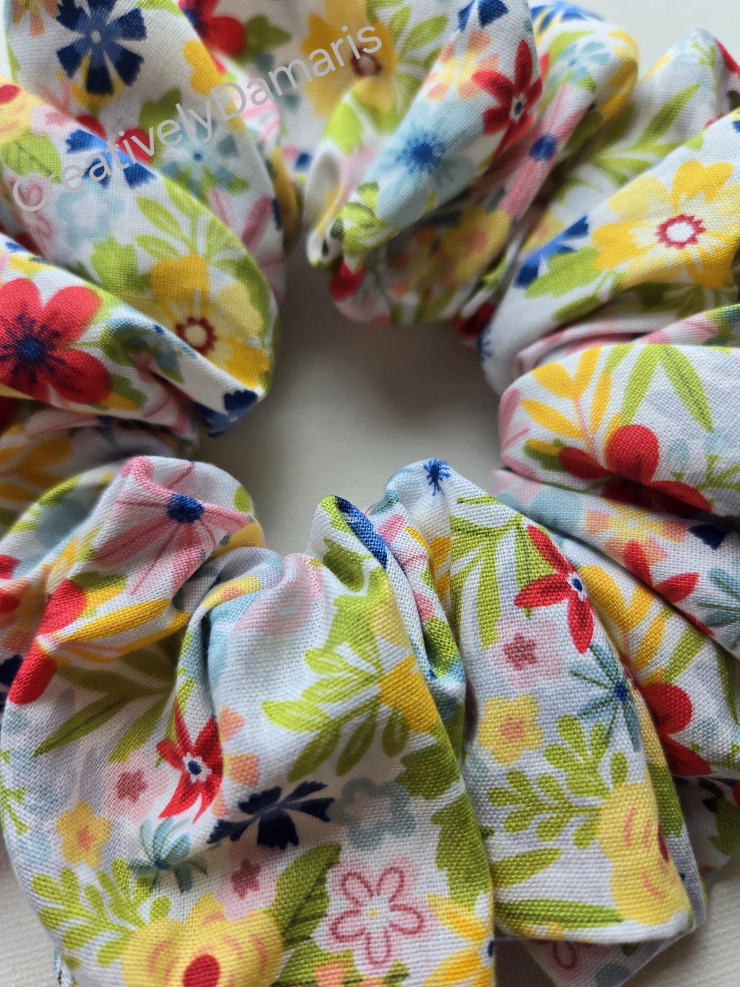 Summer Flowers XL Cotton Scrunchie