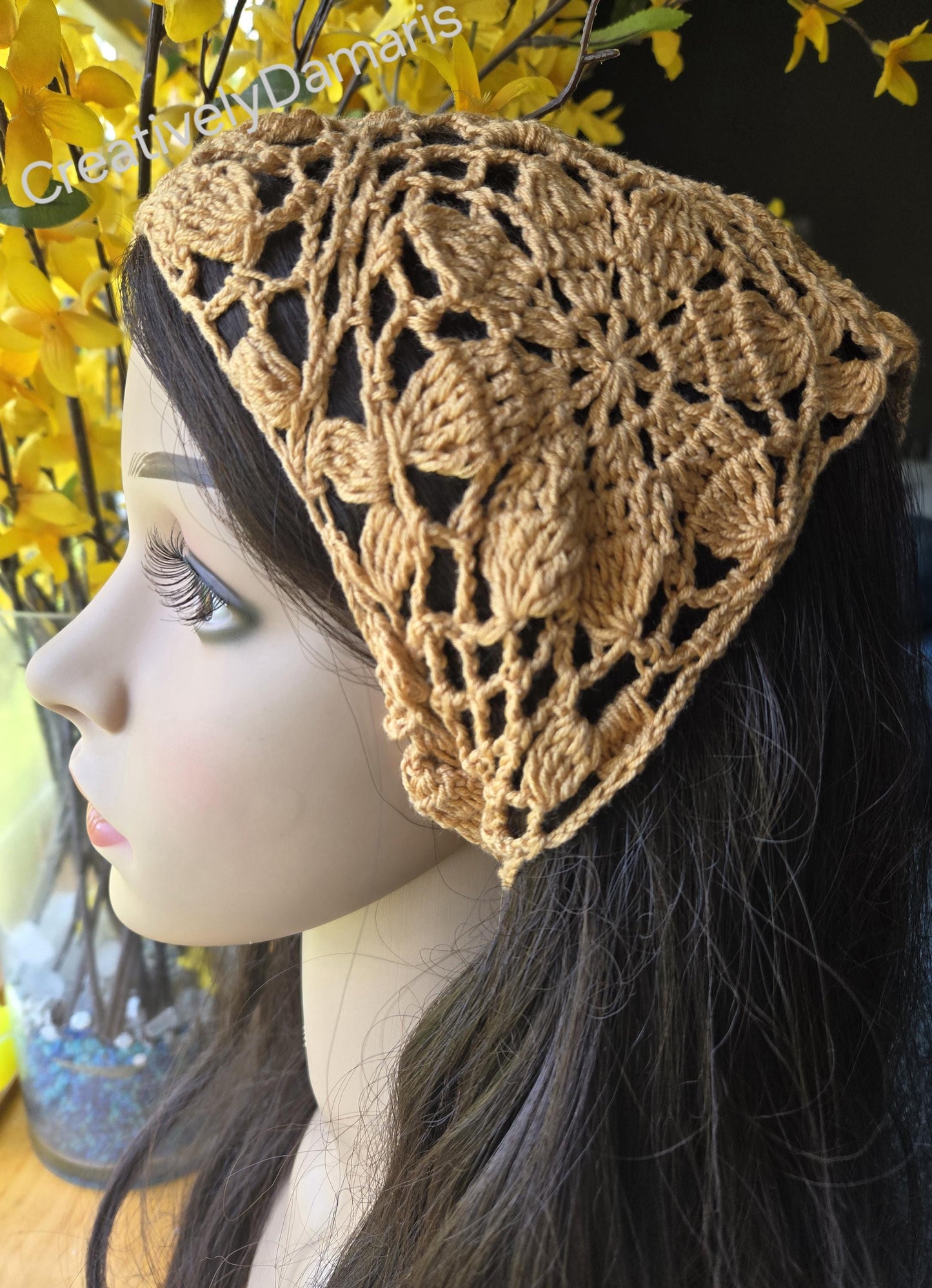 Lacy Floral Crochet Boho Headband