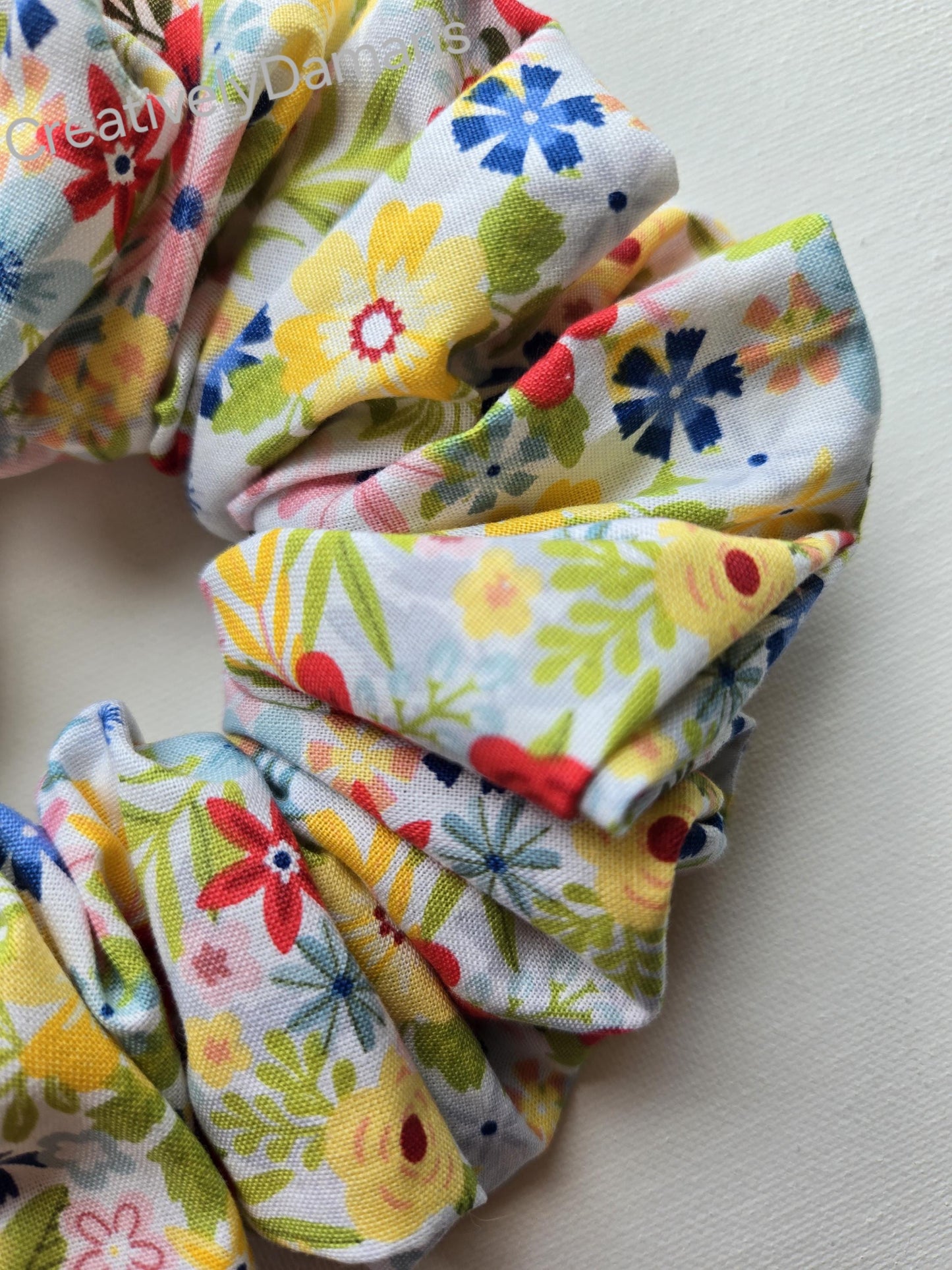Summer Flowers XL Cotton Scrunchie
