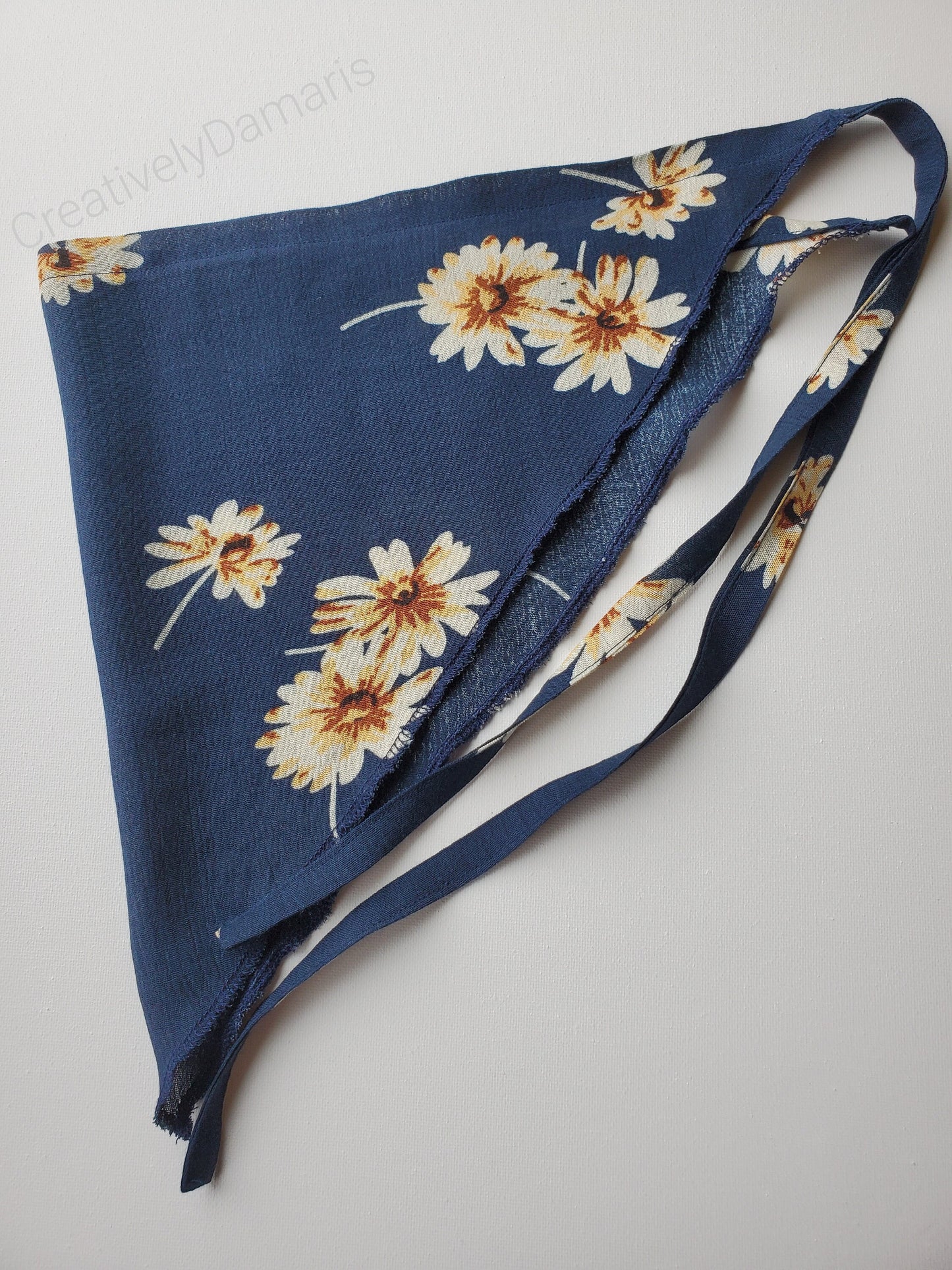 Navy with Ivory Floral Headband